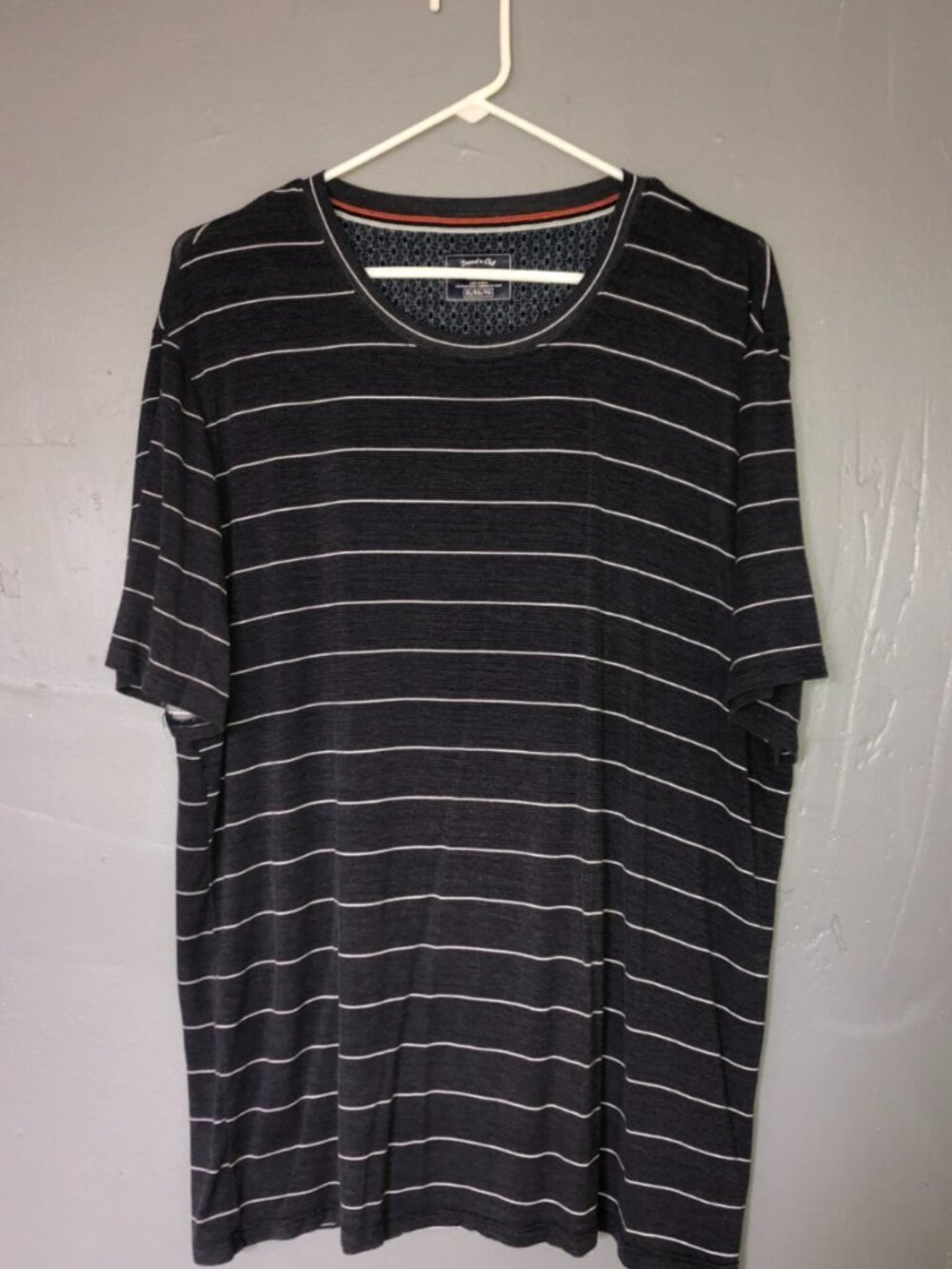 Ted Baker London Mens Super Soft Short Sleeve Crew Neck Shirt Striped Blue XL